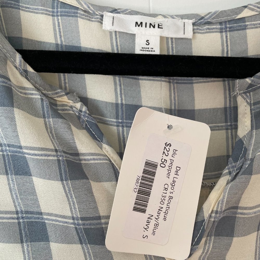 blu pepper Plaid Blouse (S) NWT - Picture 5 of 5